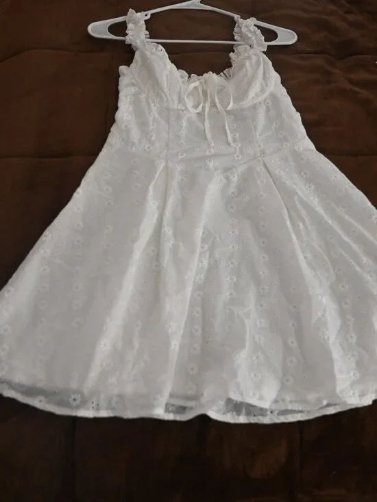 White Ruffle Dress - Picture 5 of 10